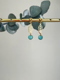 Clous "mini feuille" turquoises