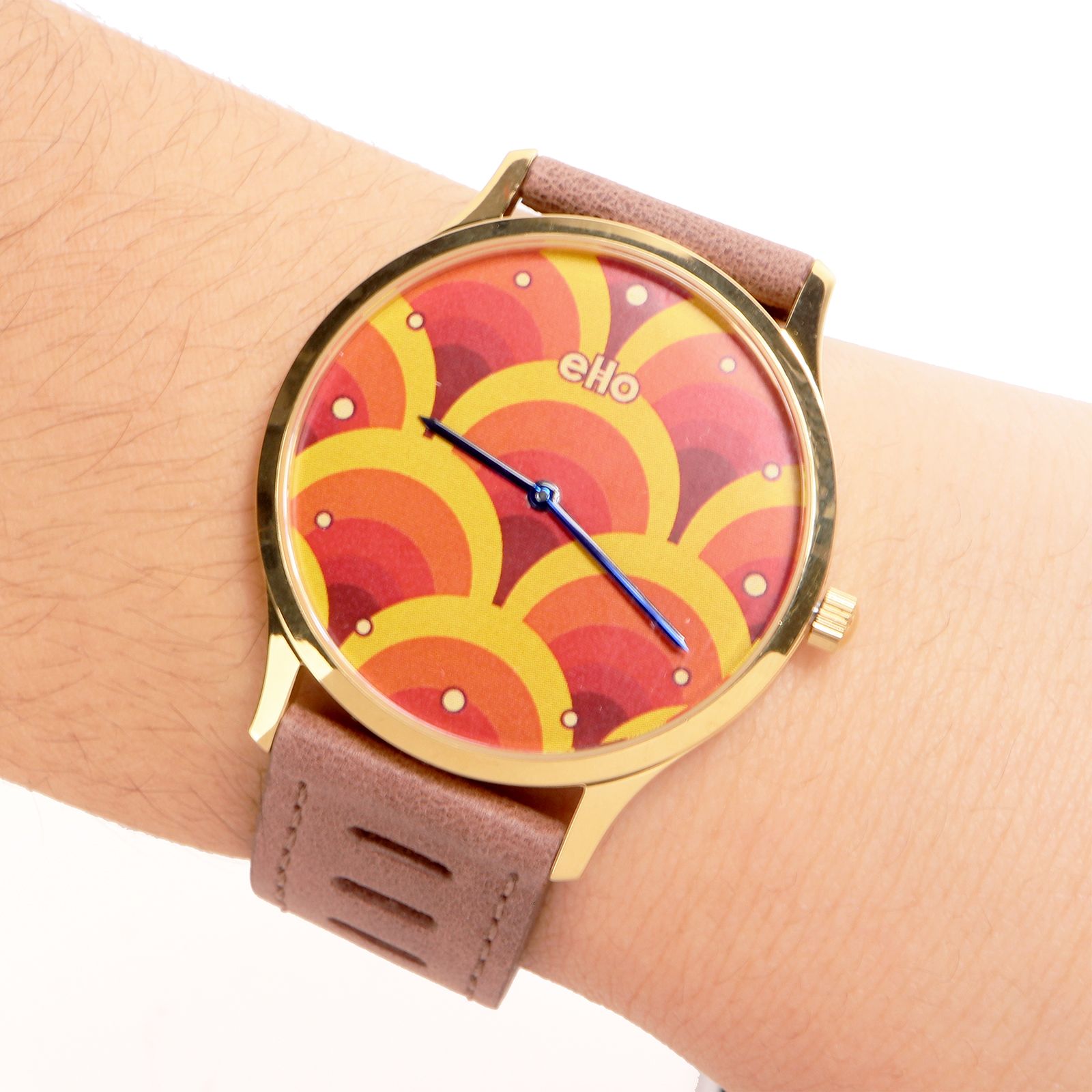 Montre Marron Alvéoles