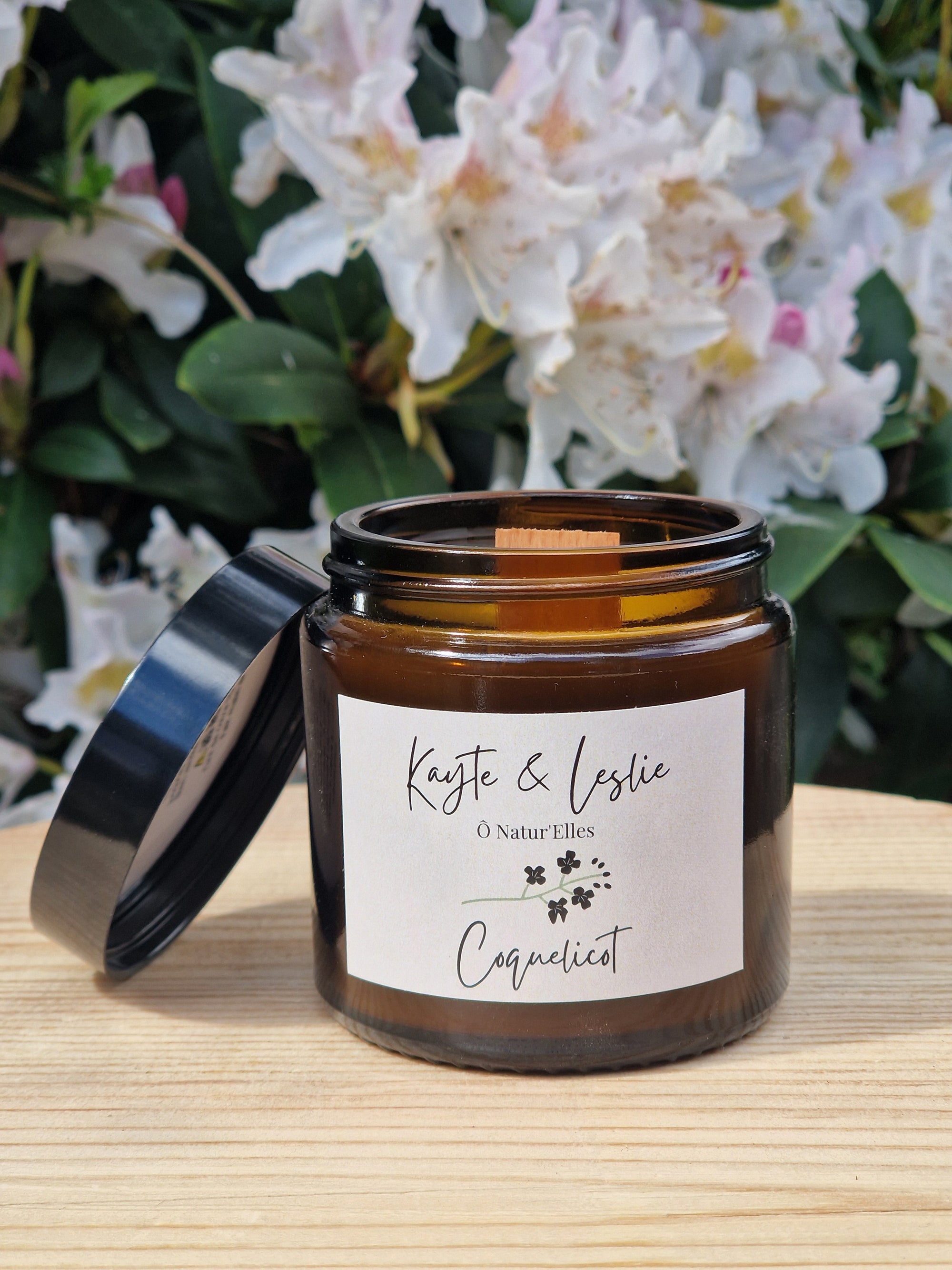 Bougie parfumée végétale  "COQUELICOT"