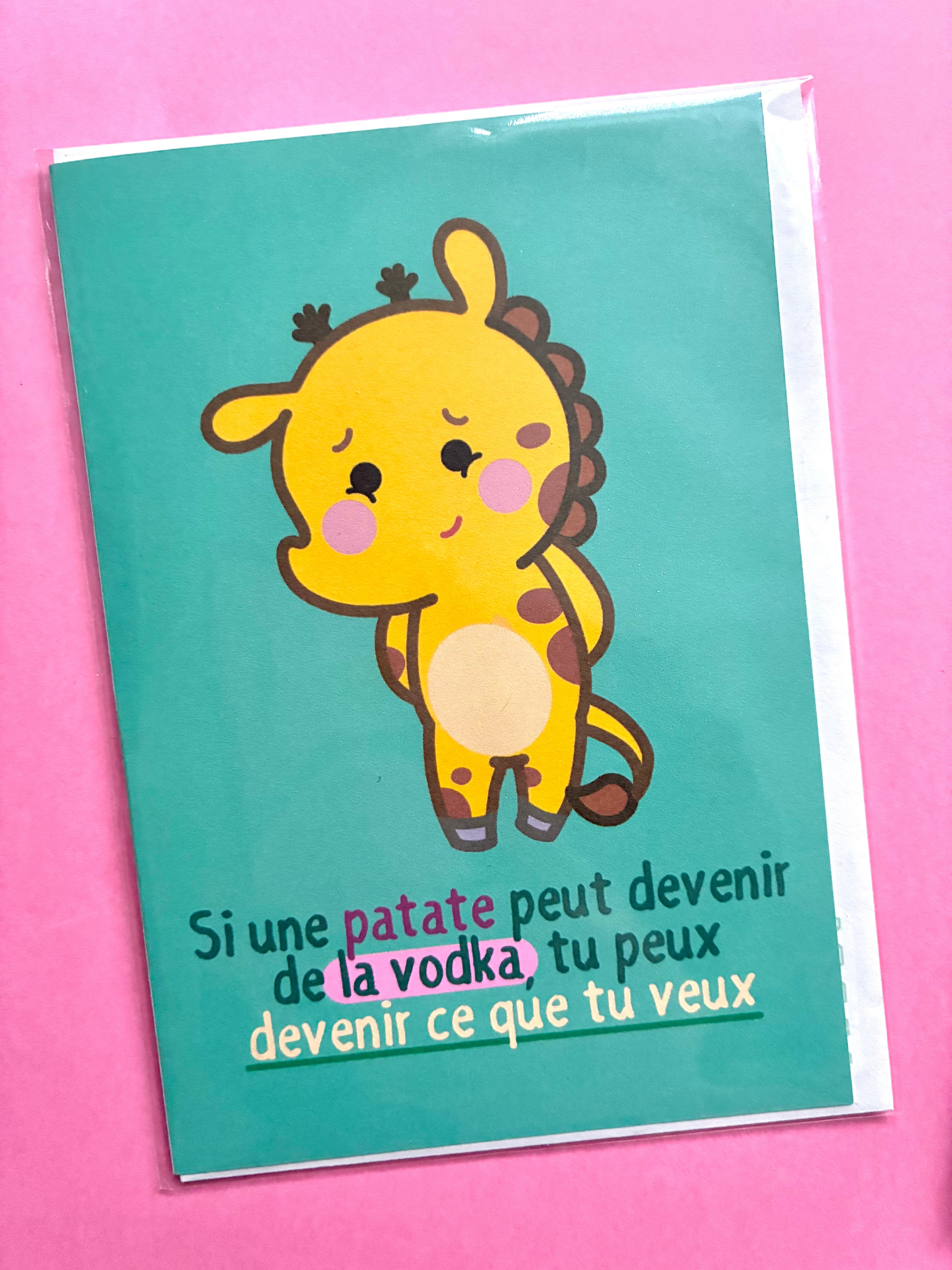 "If a potato can become vodka" card