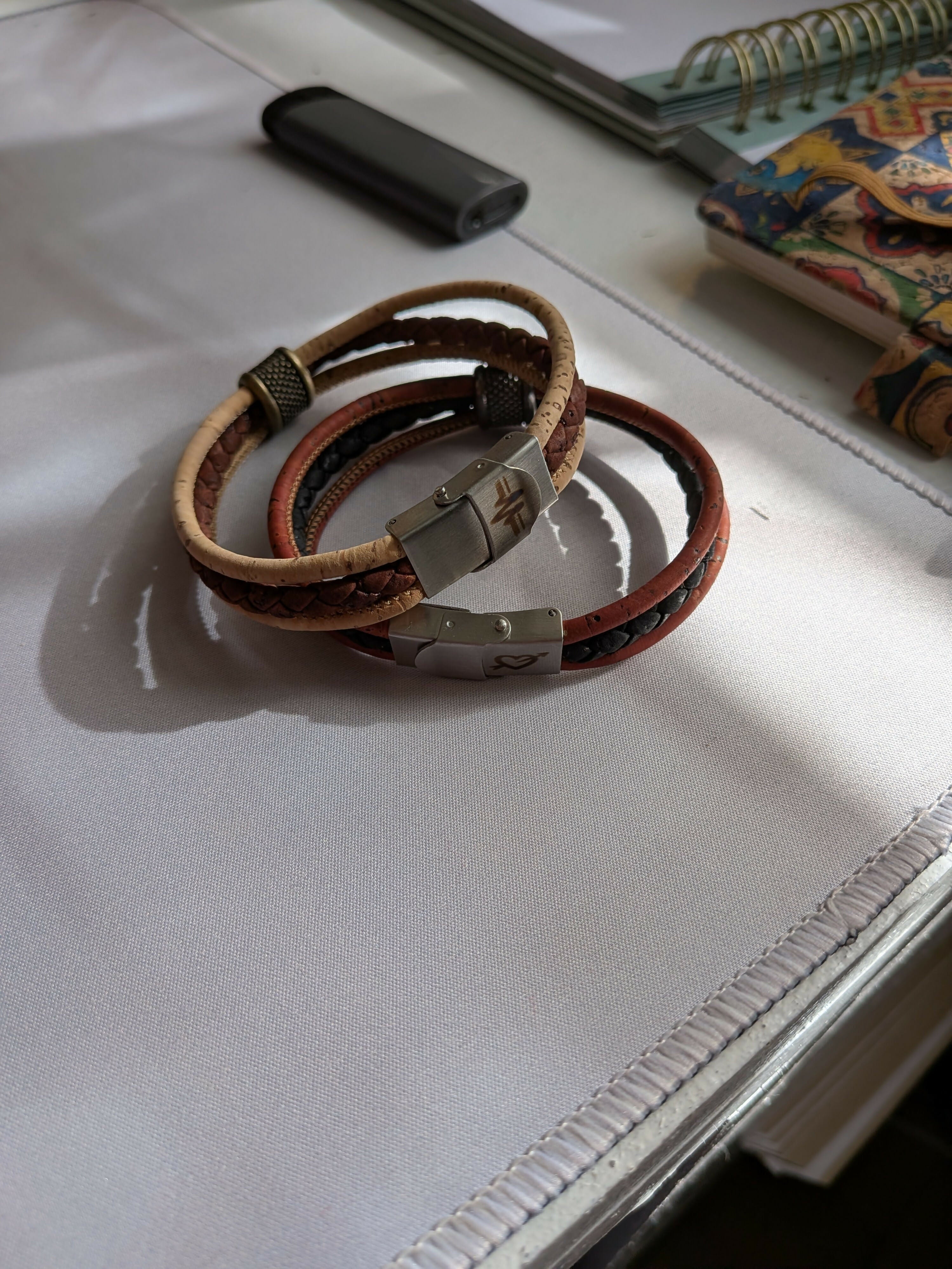 Men's engraved cork bracelet Fabien