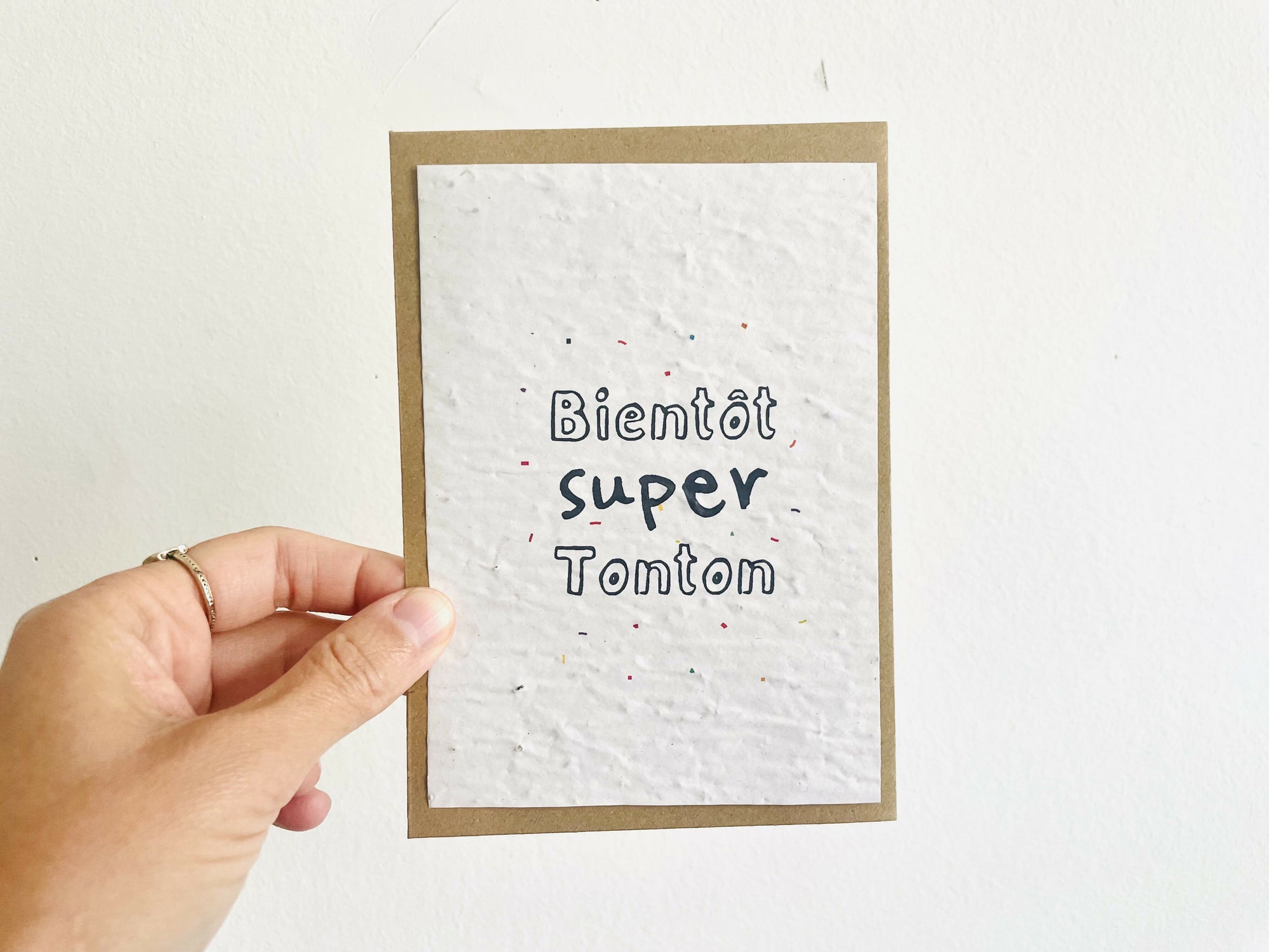 Carte à planter super tata et super tonton carte duo annonce grossesse