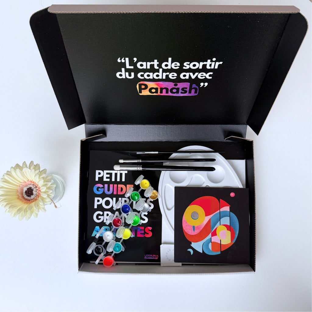 Coffret pochoir SINERGY – 3 pochoirs superposables + kit peinture complet