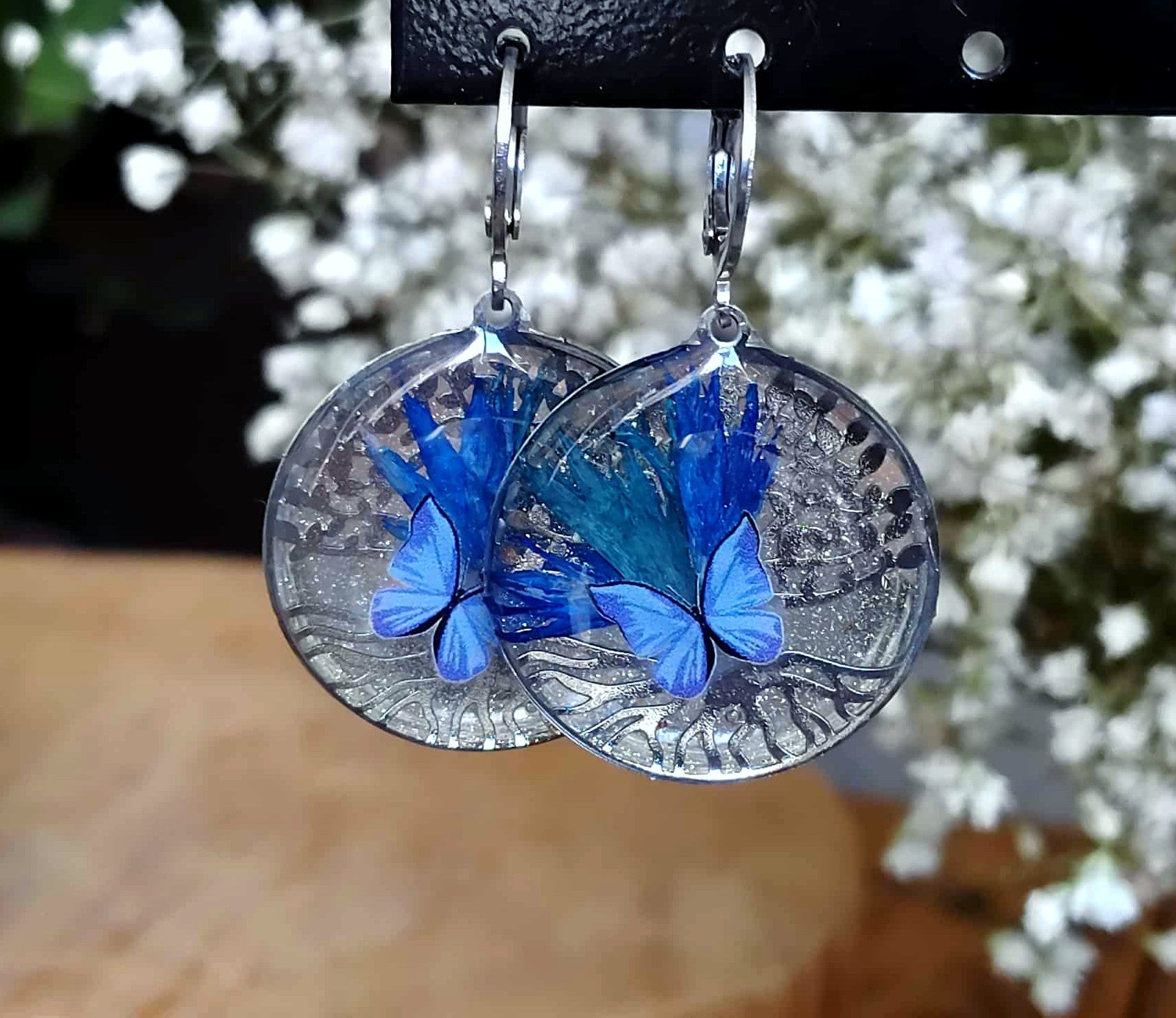 Boucles d'oreille Pétale de Bleuet
