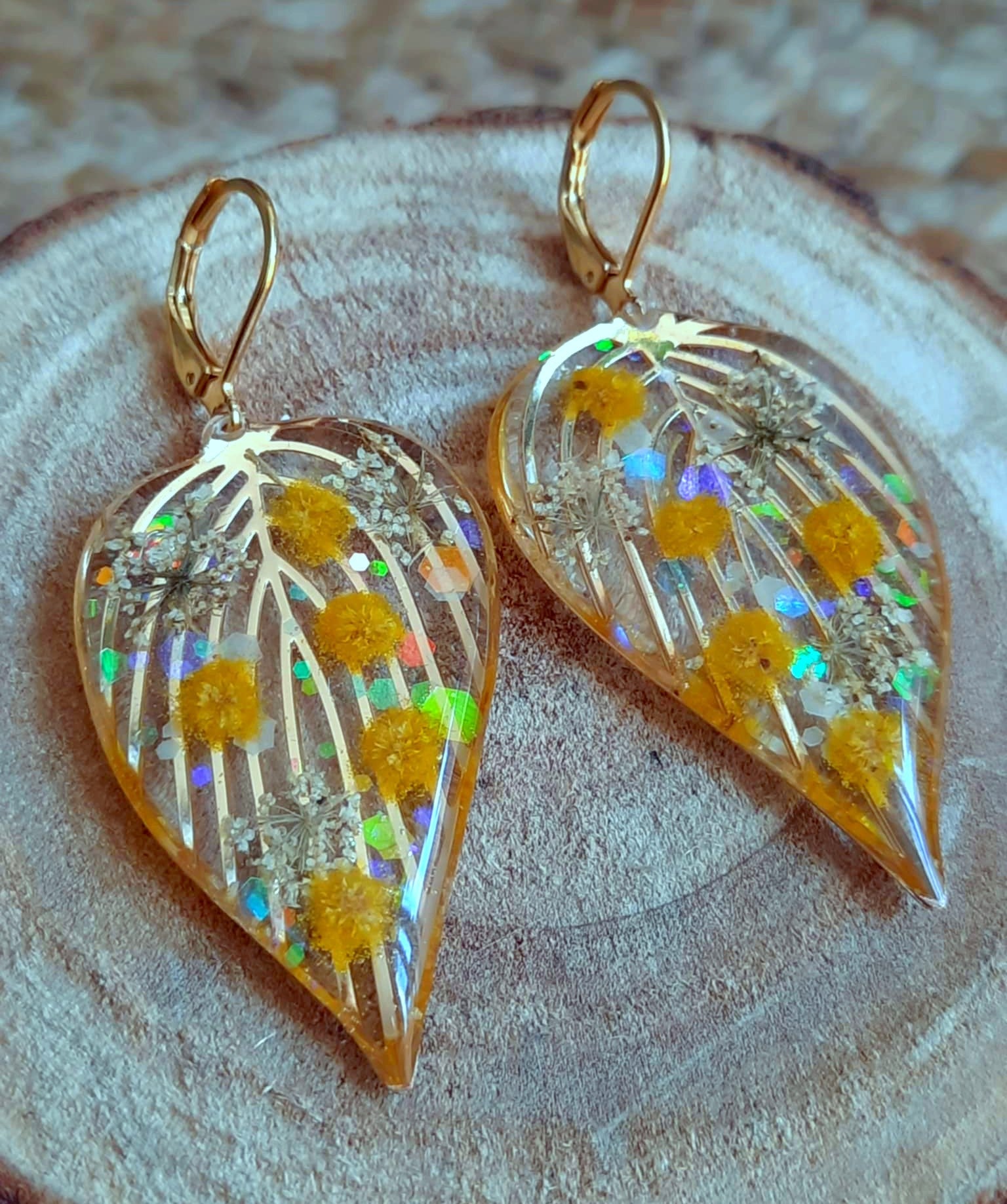 Boucles d'oreille, Mimosa