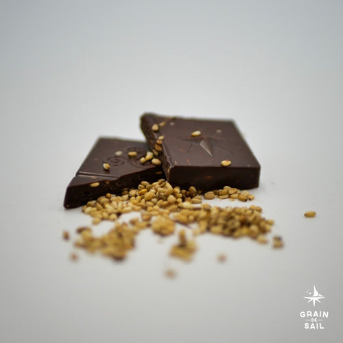 Dark chocolate and toasted sesame bar - 100g - Organic
