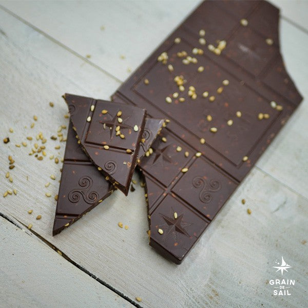 Tablette de chocolat Noir et sésame torréfié - 100G - BIO