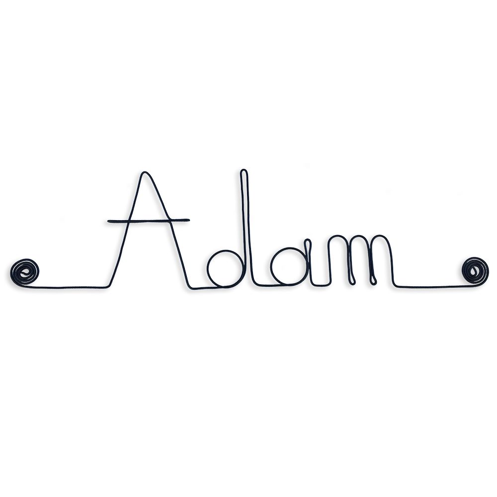 Prénom Adam en fil de fer - Bijoux de mur