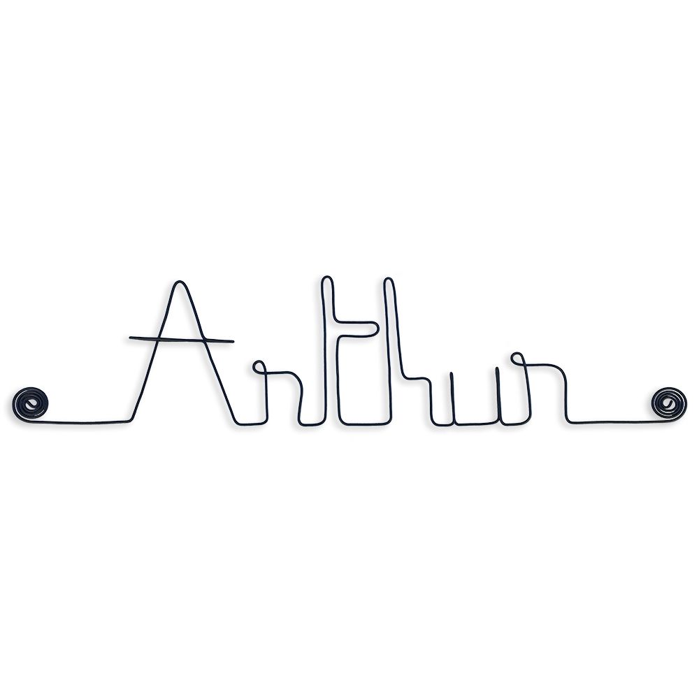 Prénom Arthur en fil de fer - Bijoux de mur