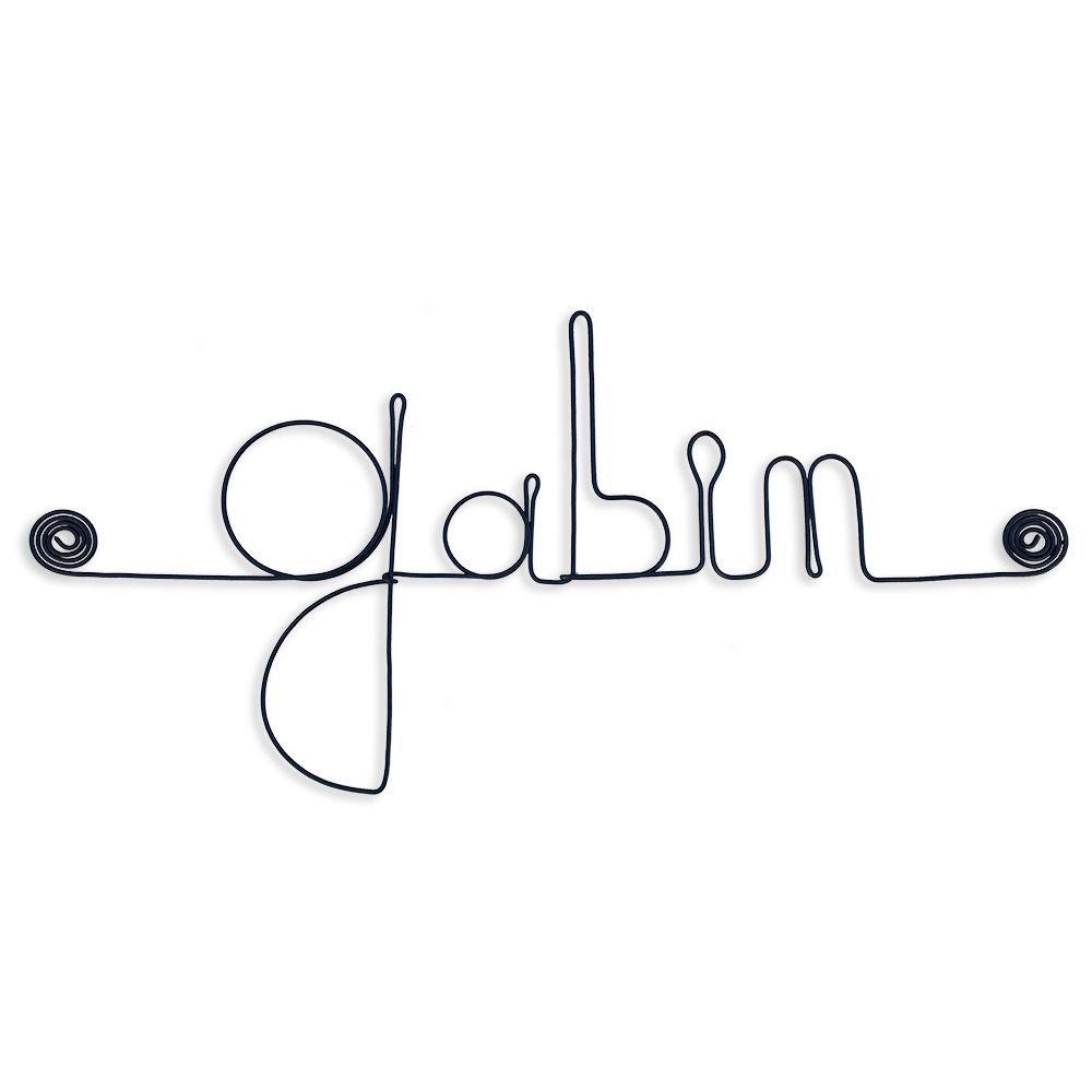 Prénom Gabin en fil de fer - Bijoux de mur