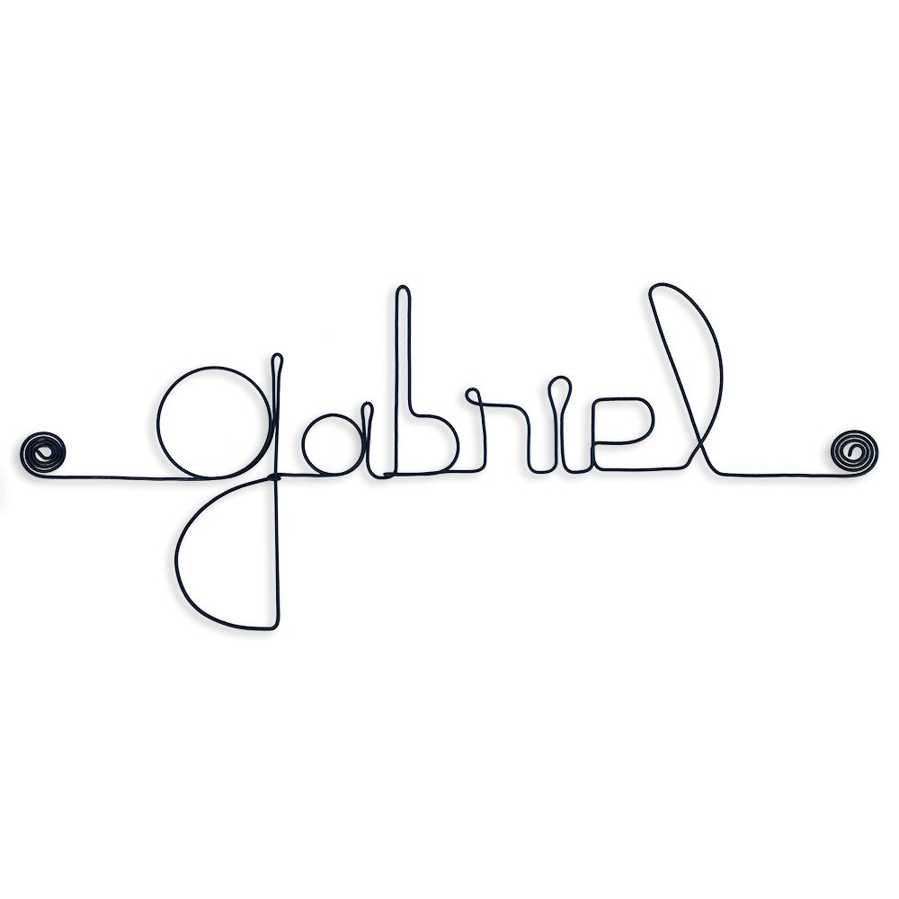 Prénom Gabriel en fil de fer - Bijoux de mur