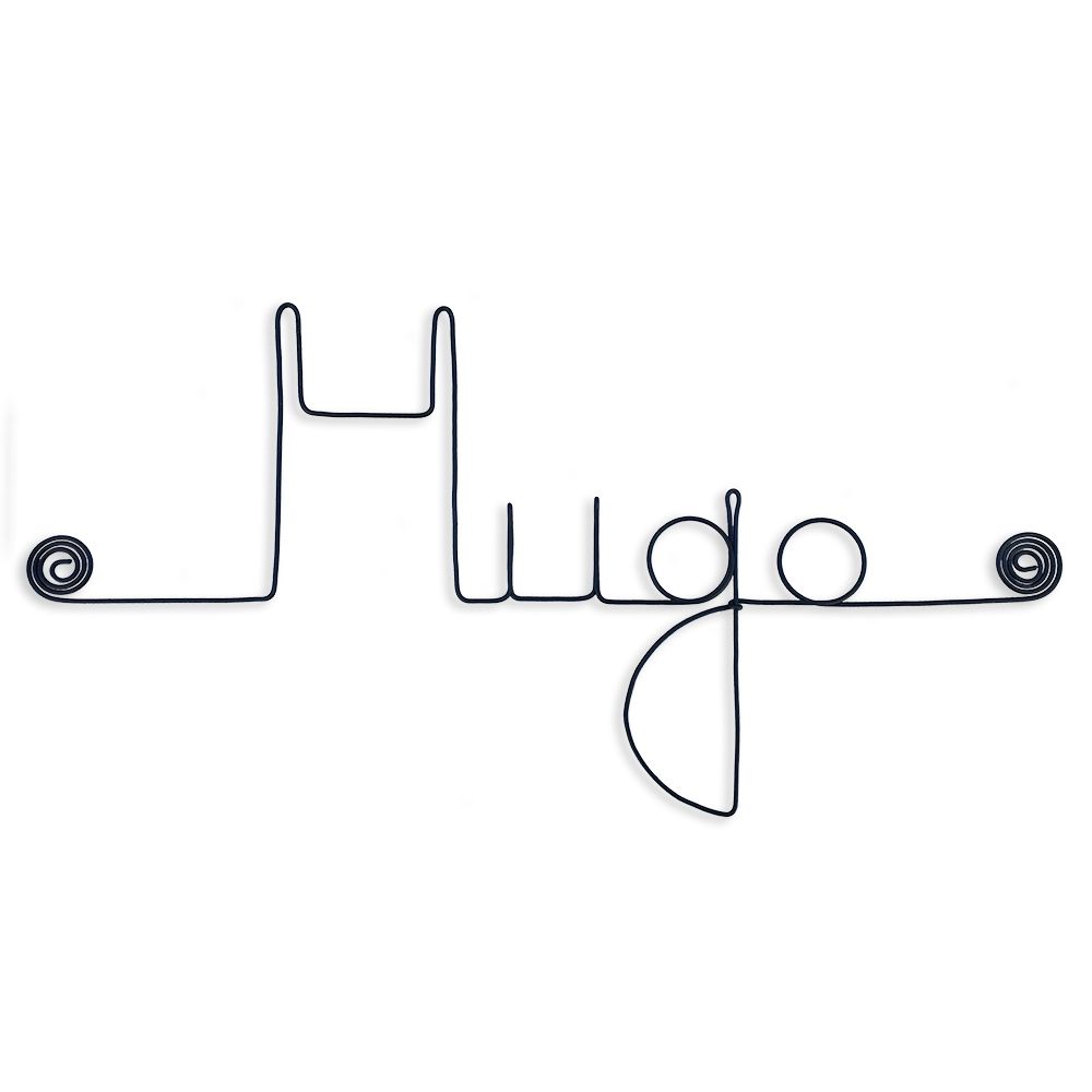 Prénom Hugo en fil de fer - Bijoux de mur