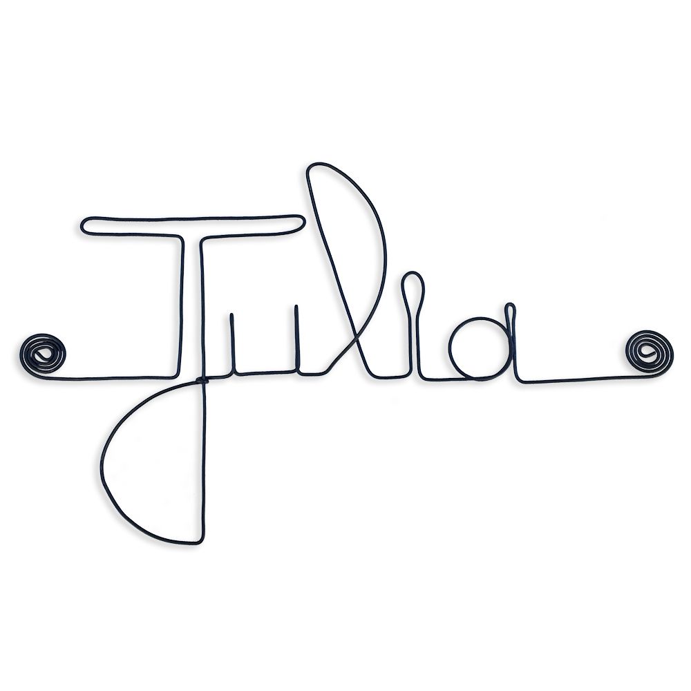 Prénom Julia en fil de fer - Bijoux de mur