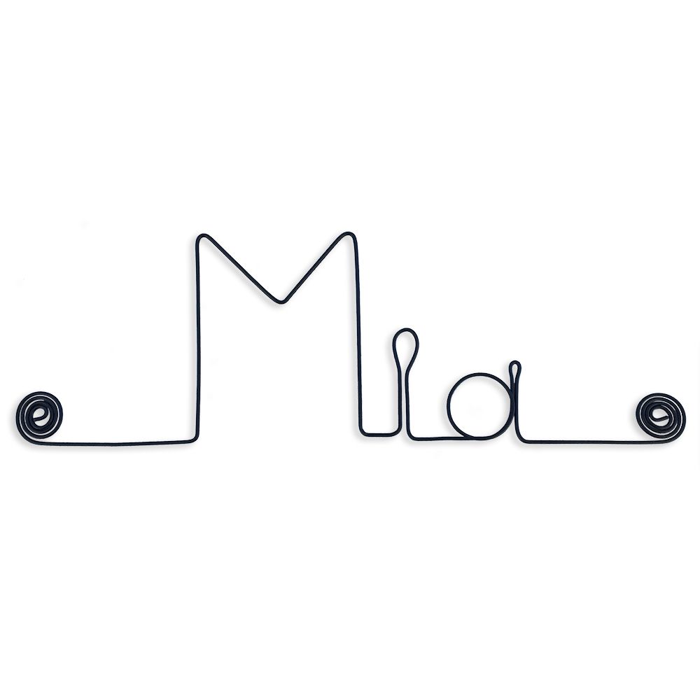 Prénom Mia en fil de fer - Bijoux de mur