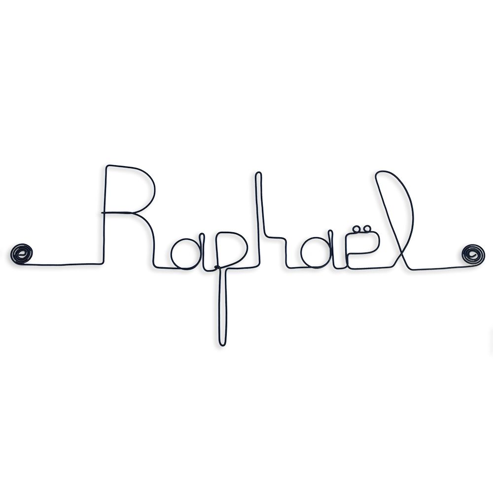Prénom Raphaël en fil de fer - Bijoux de mur