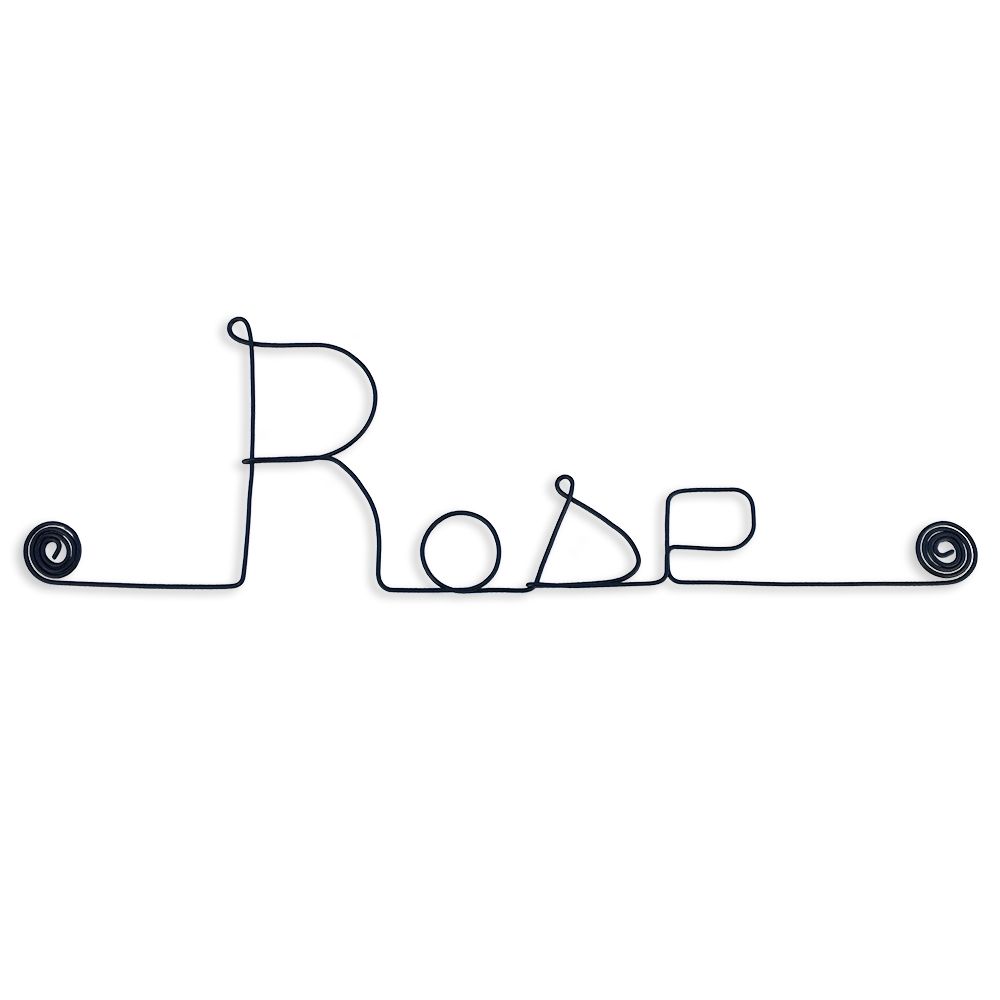 Prénom Rose en fil de fer - Bijoux de mur