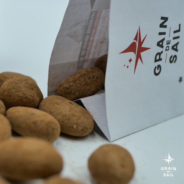 Amandes grillées enrobées - Chocolat Noir - BIO