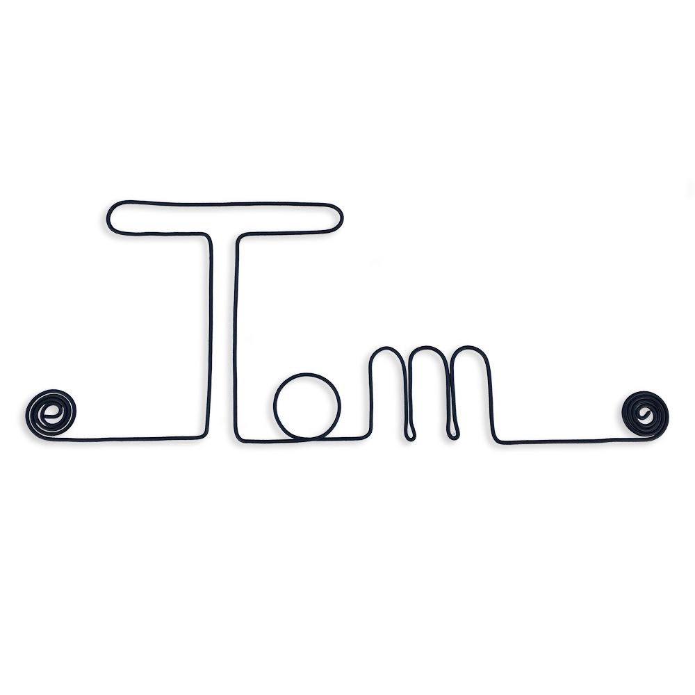 Prénom Tom en fil de fer - Bijoux de mur