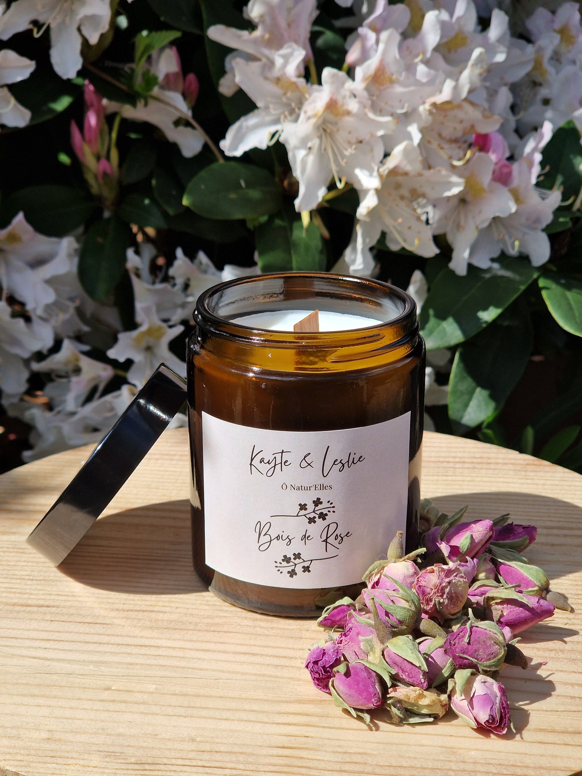 Bougie parfumée végétale "BOIS DE ROSE"
