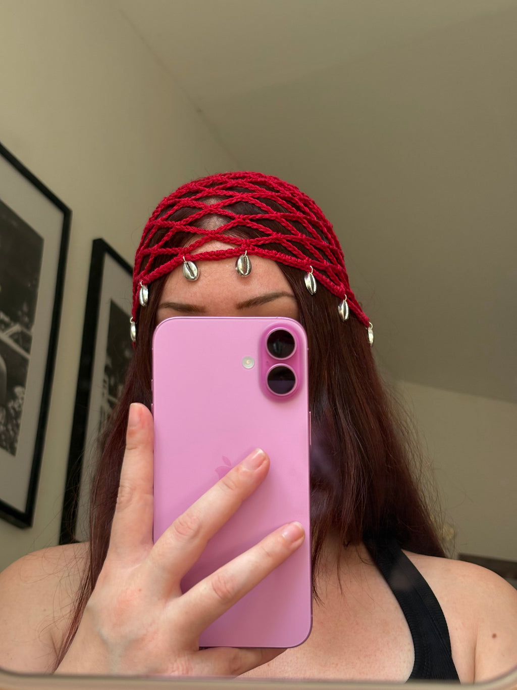 Mesh hat perlé
