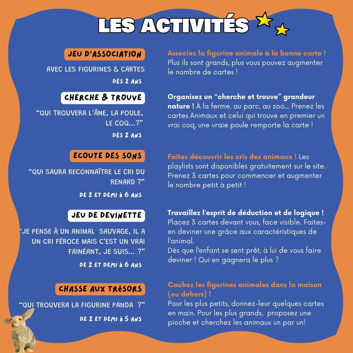 les activités à faire avec le mondy des animaux