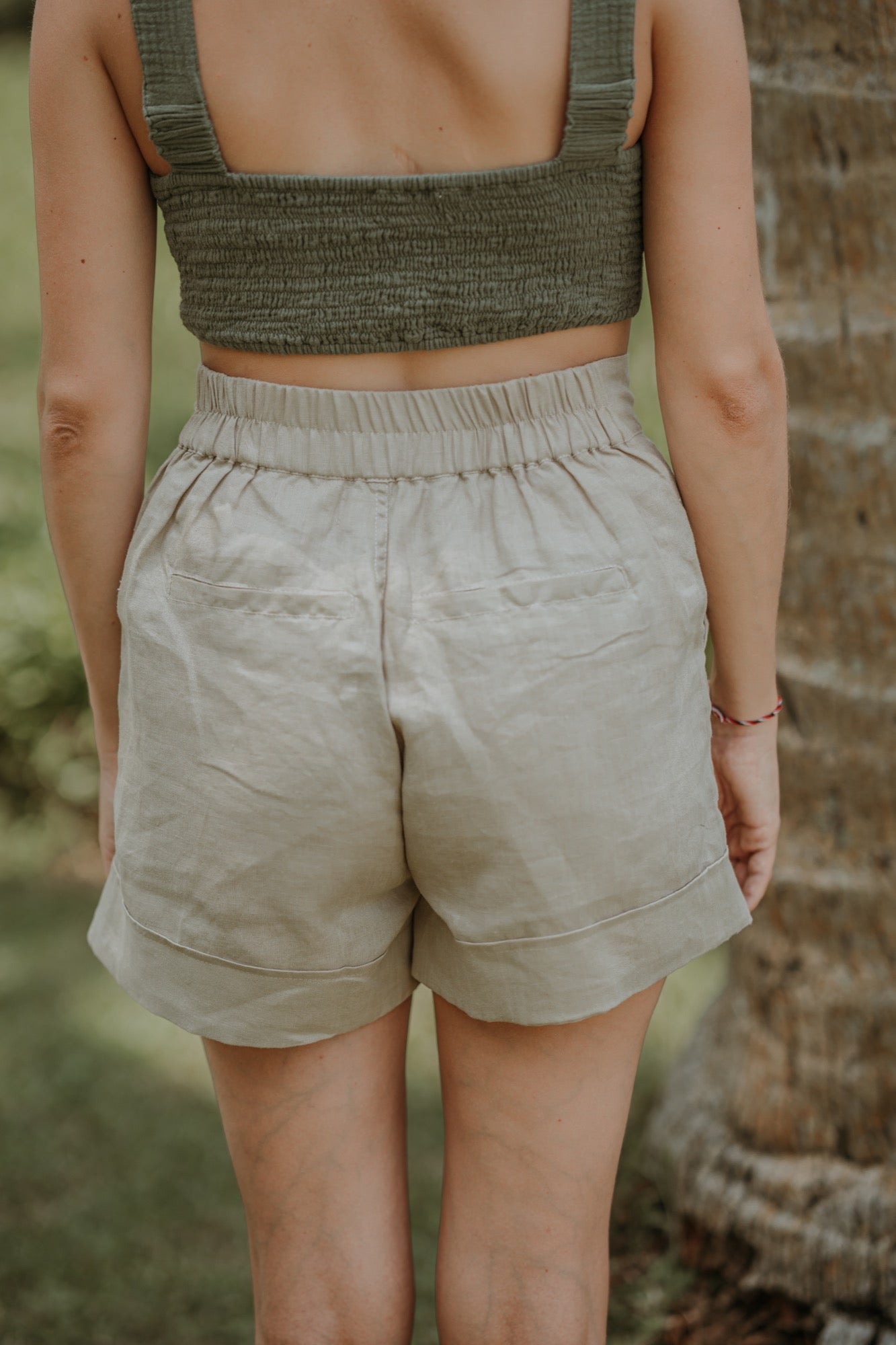 SHORT EN LIN BEIGE NATUREL ~ PRIA