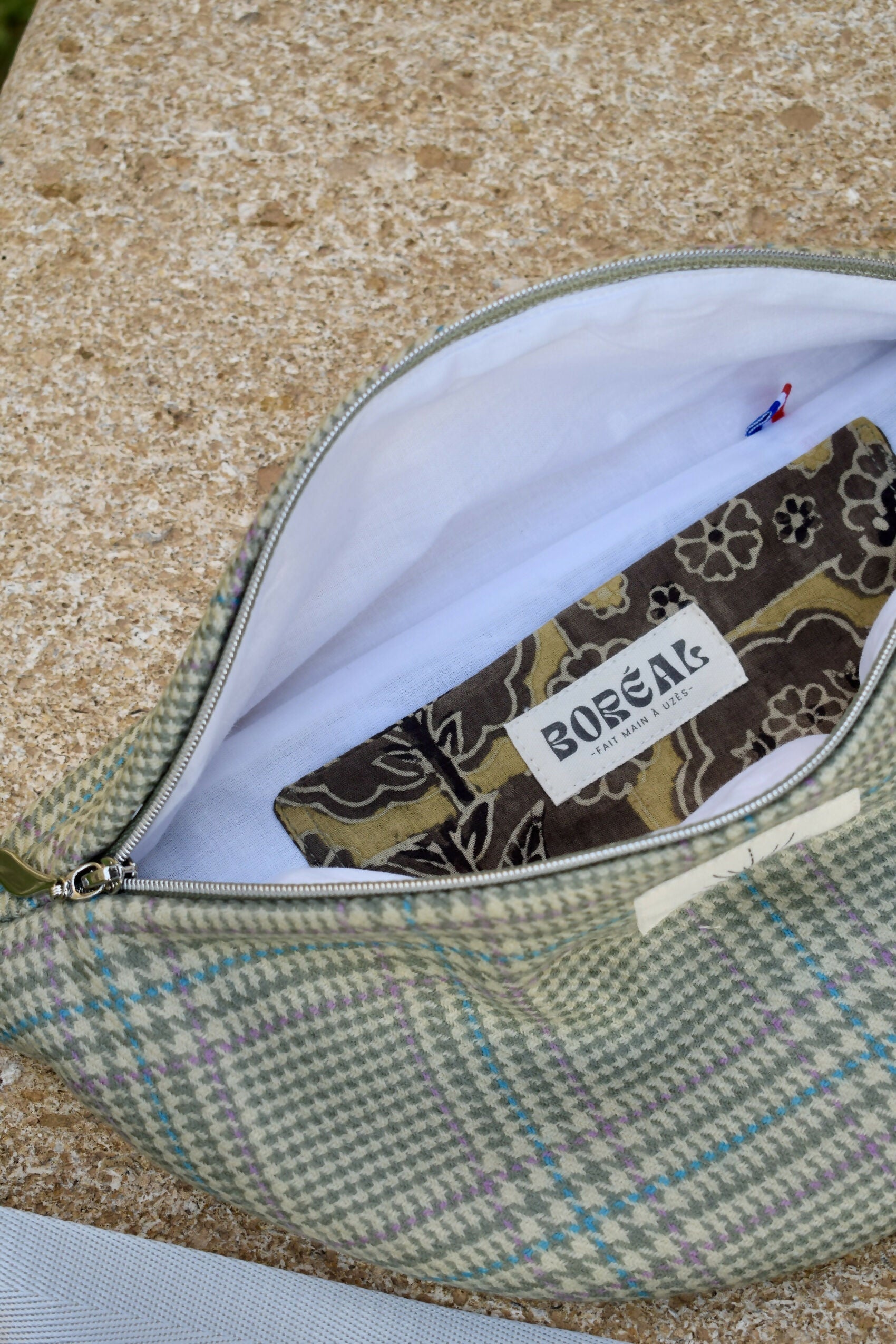 SAC BANANE HORTENSE CARREAUX VERTS