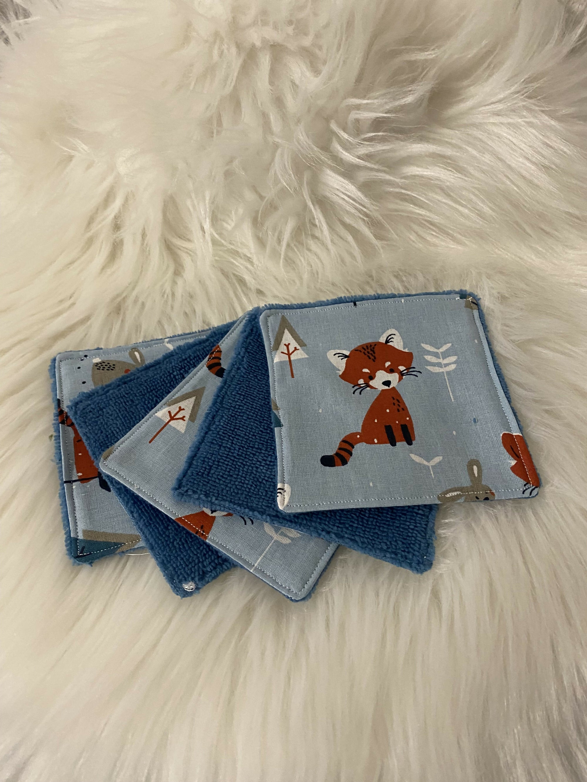 5 LINGETTES RENARDS BLEUES