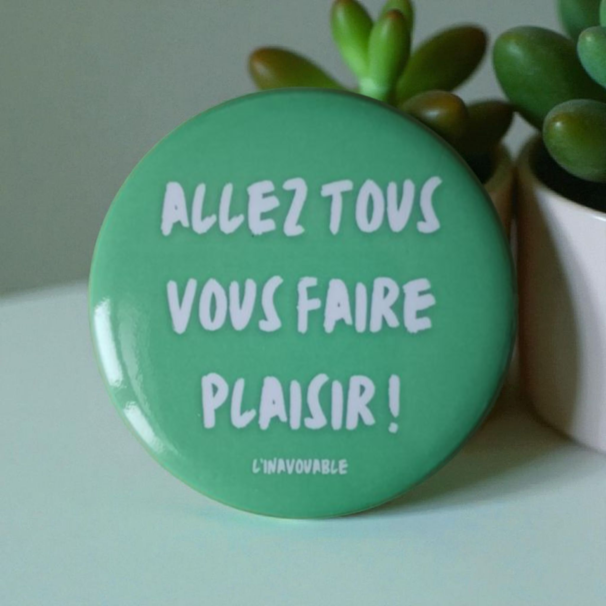 "GO TREAT YOURSELVES!" Green badge