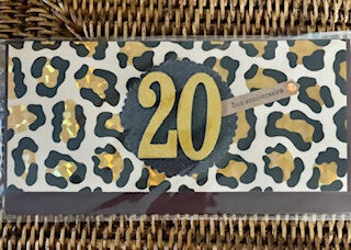 CARTE ENVELOPPE ANNIVERSAIRE 20 ANS