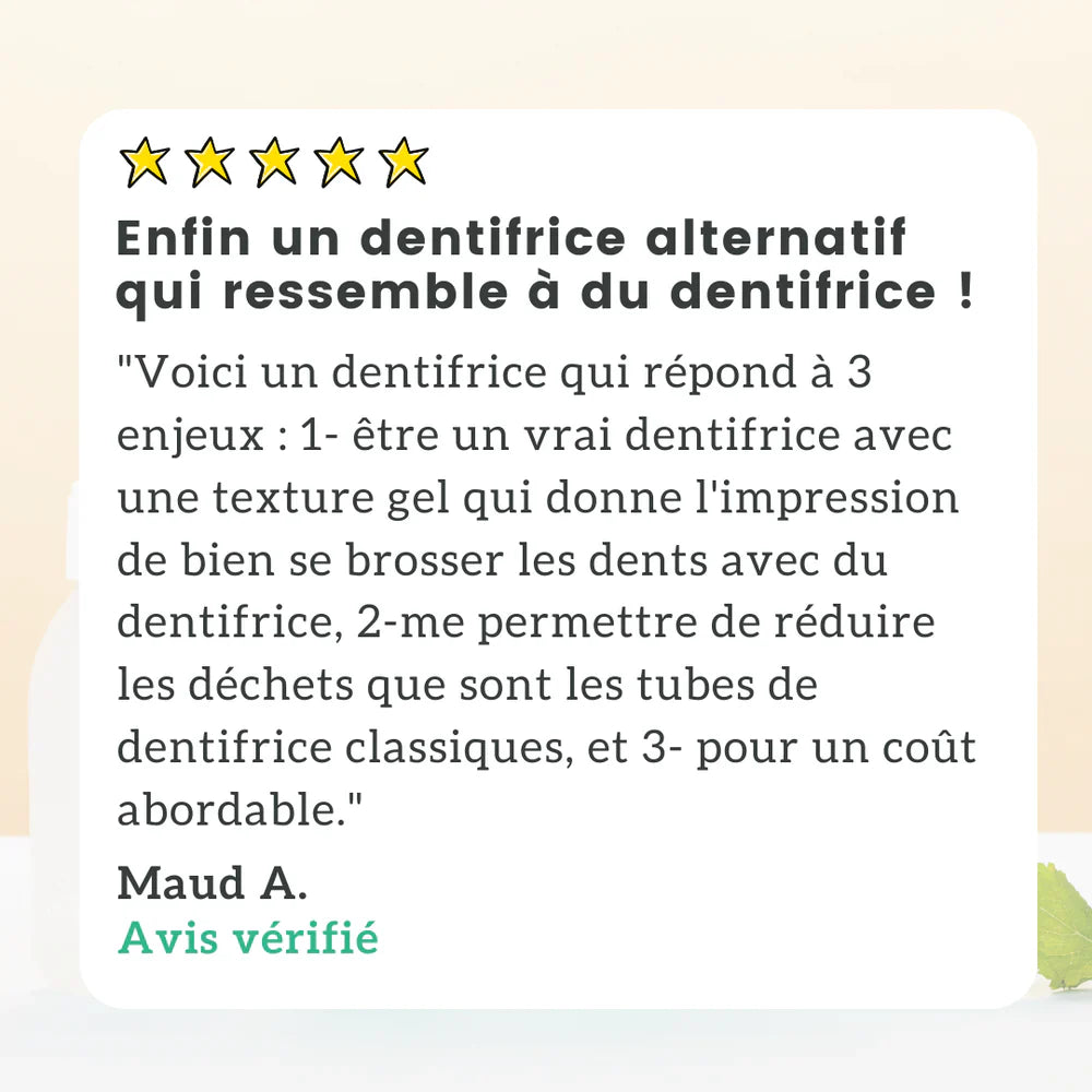 Avis dentifrice en poudre à diluer Pimpant
