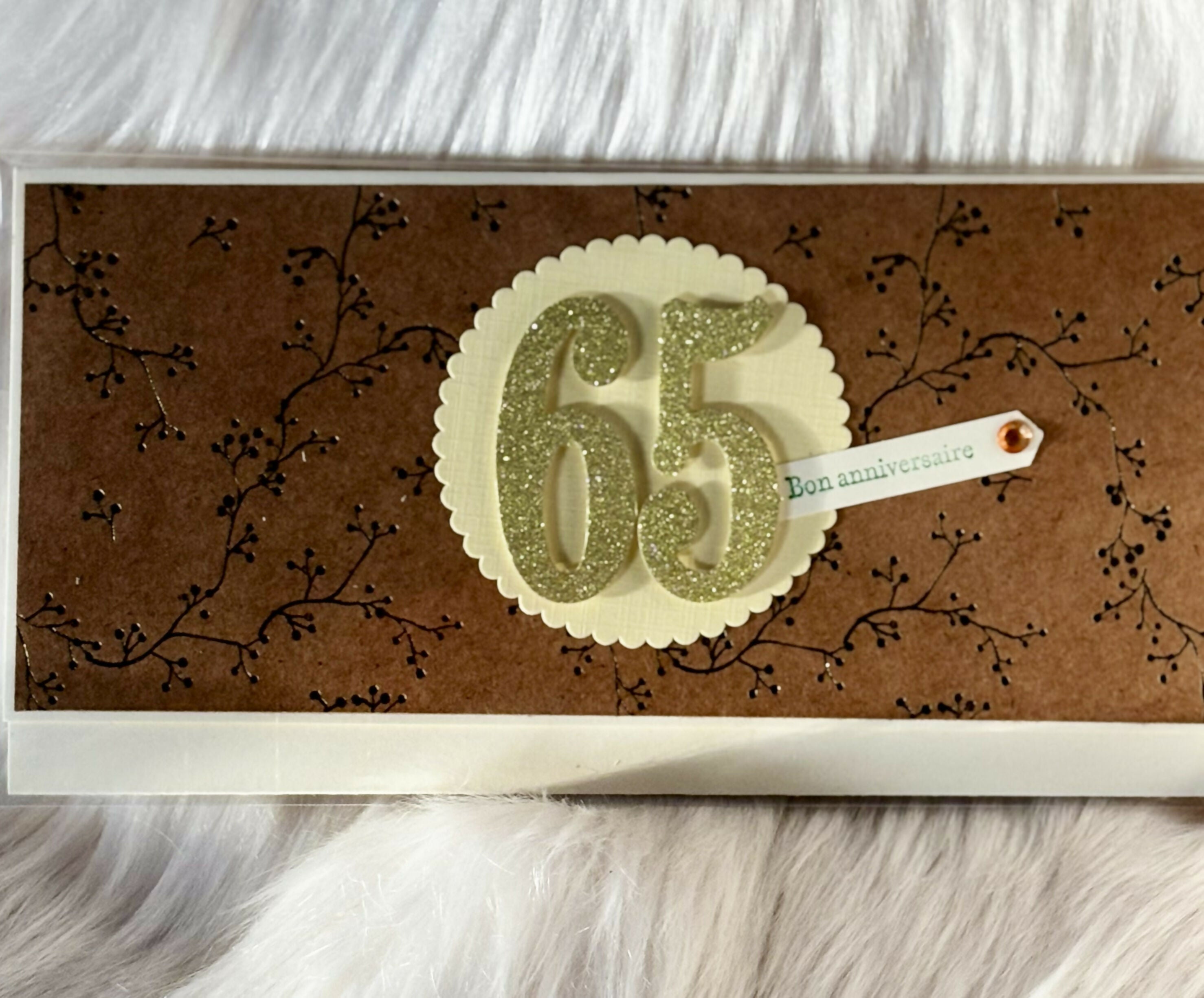 CARTE ENVELOPPE ANNIVERSAIRE 65 ANS