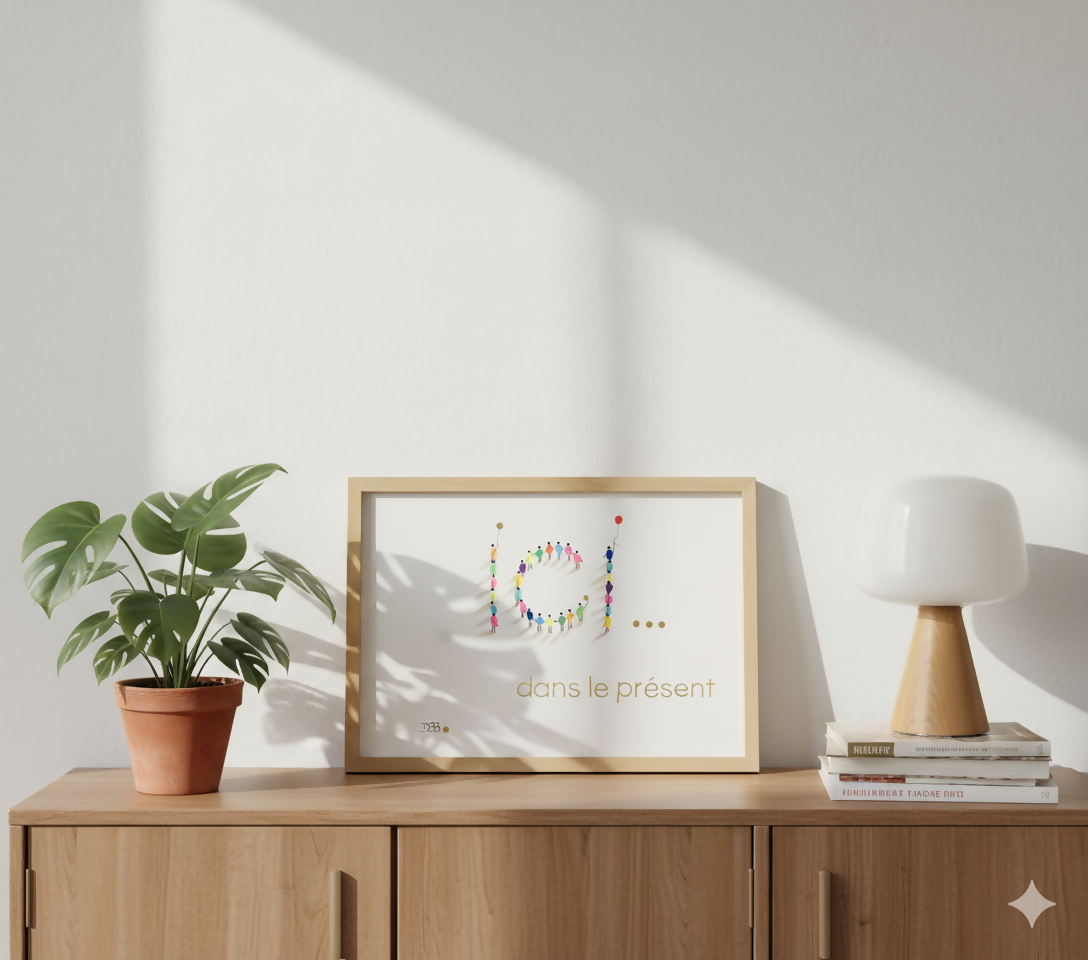 Dessin A4 mots doux (cadre en option)