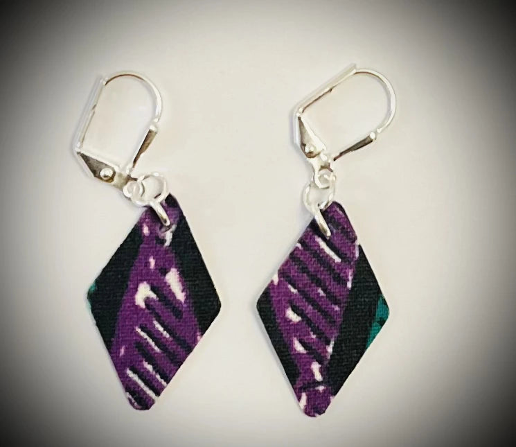 Boucle d'oreilles tissu n°36