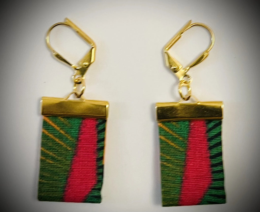 Boucle d'oreilles tissu n°19