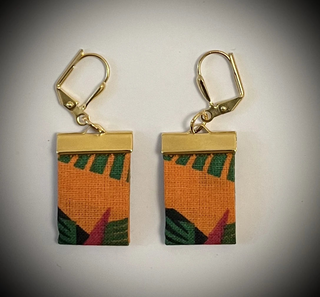 Boucle d'oreilles tissu n°45