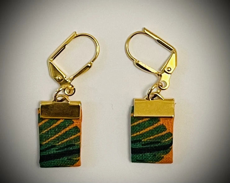 Boucle d'oreilles tissu n°37