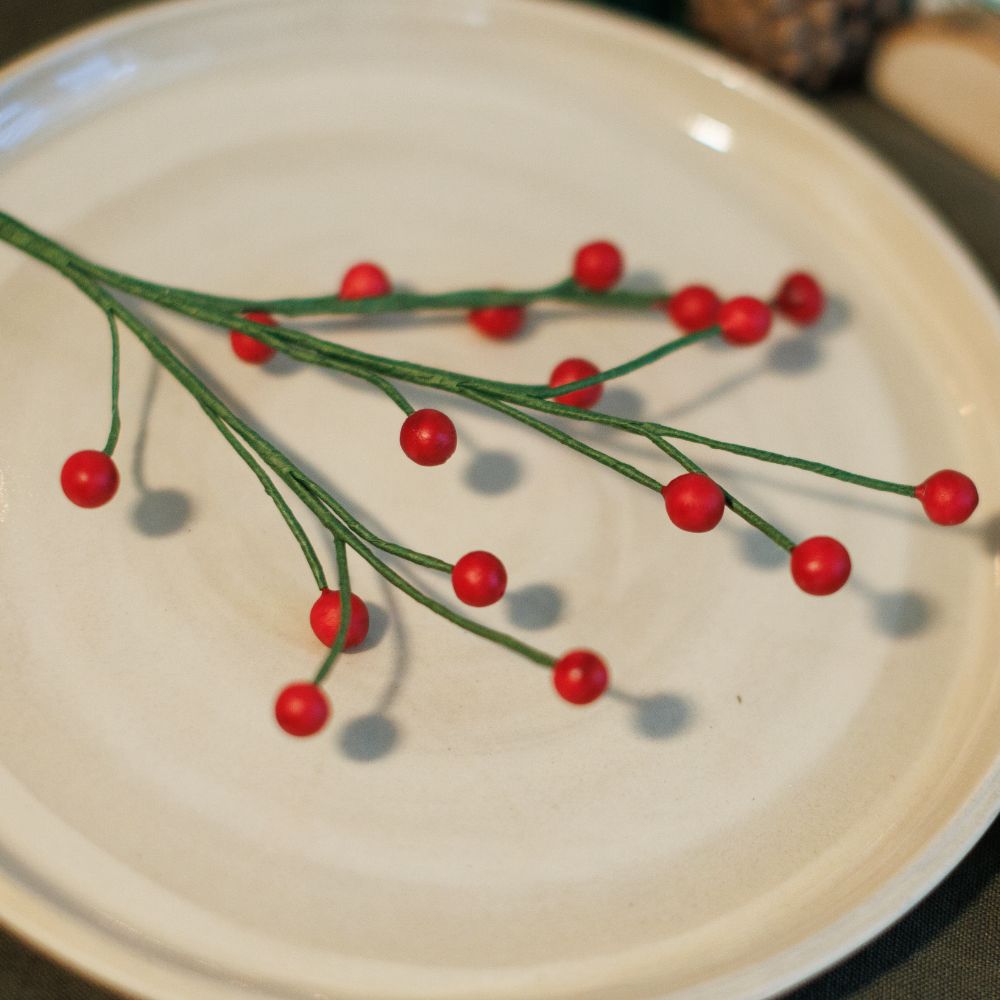 Baies en papier rouge