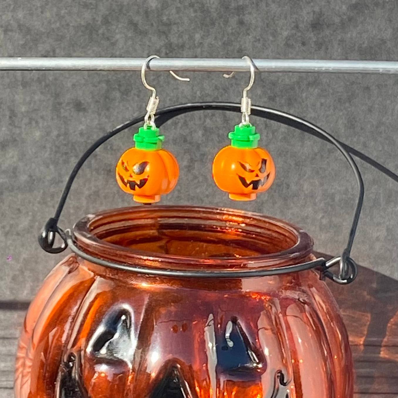 Boucle d'oreille avec une Citrouille Lego®