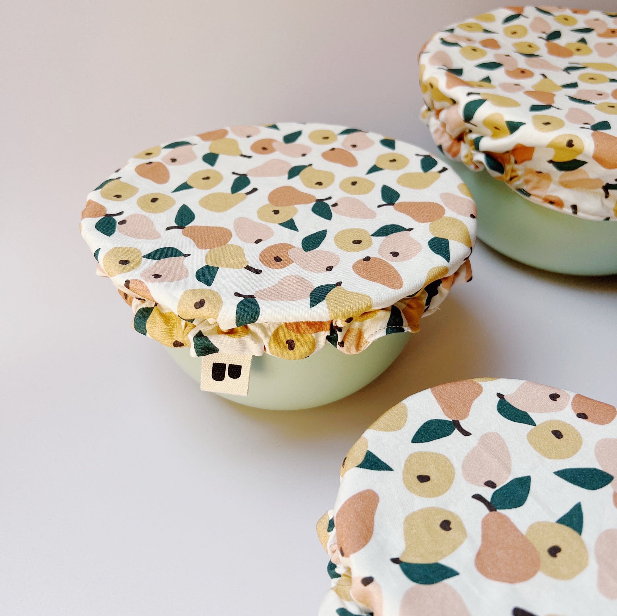 Kit de 3 Charlottes Recouvre-Plat en Coton GOTS | POIRE