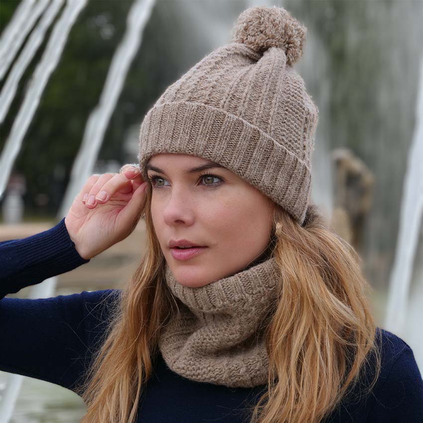 Bonnet et Tour de cou Laine Française