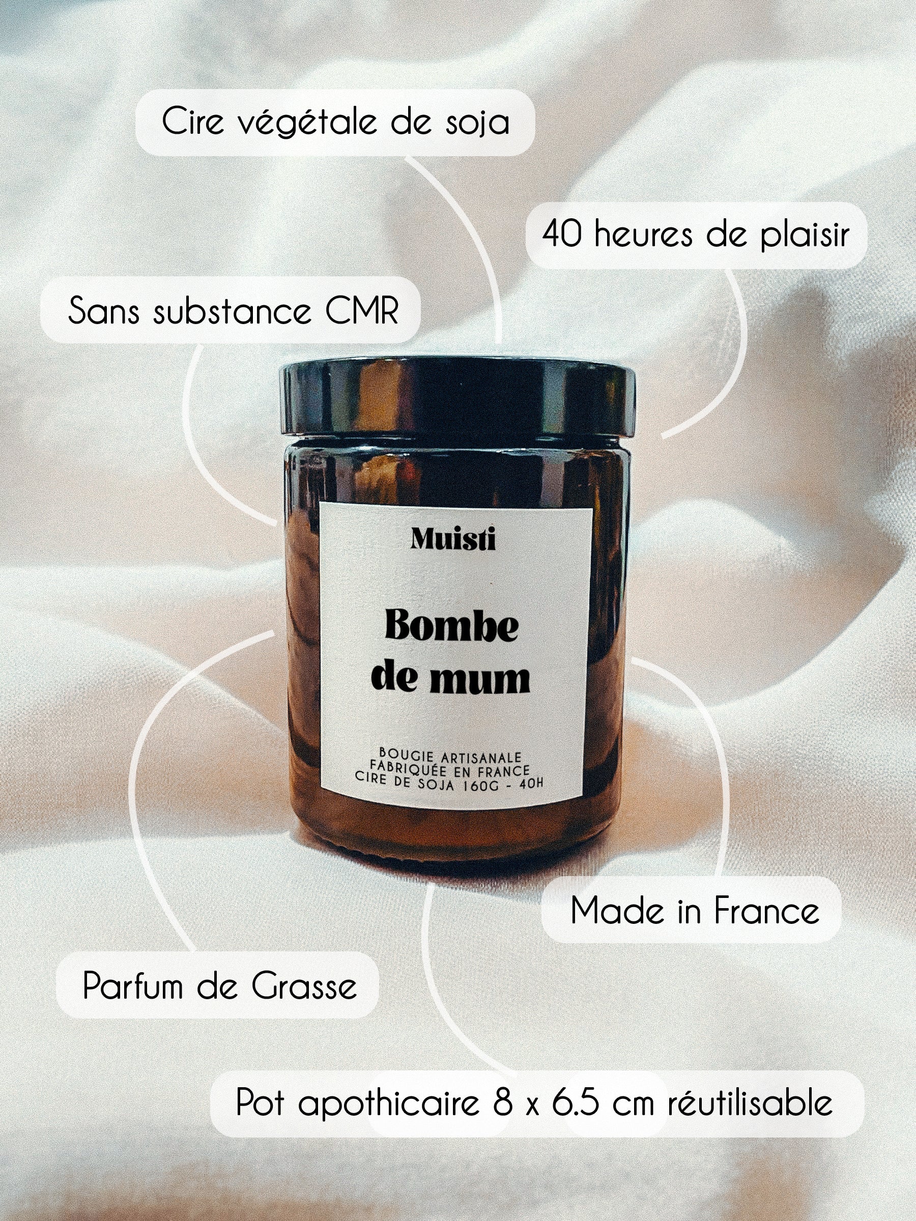 Bougie à message - Bombe de mum