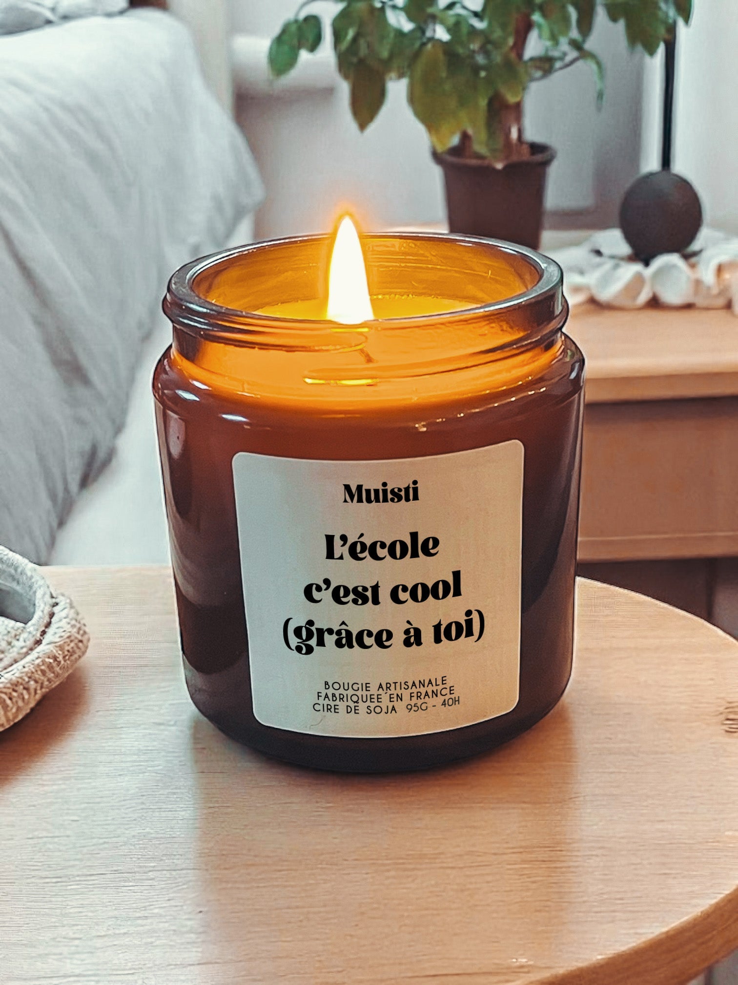 Bougie à message - L'école c'est cool (grace à toi)