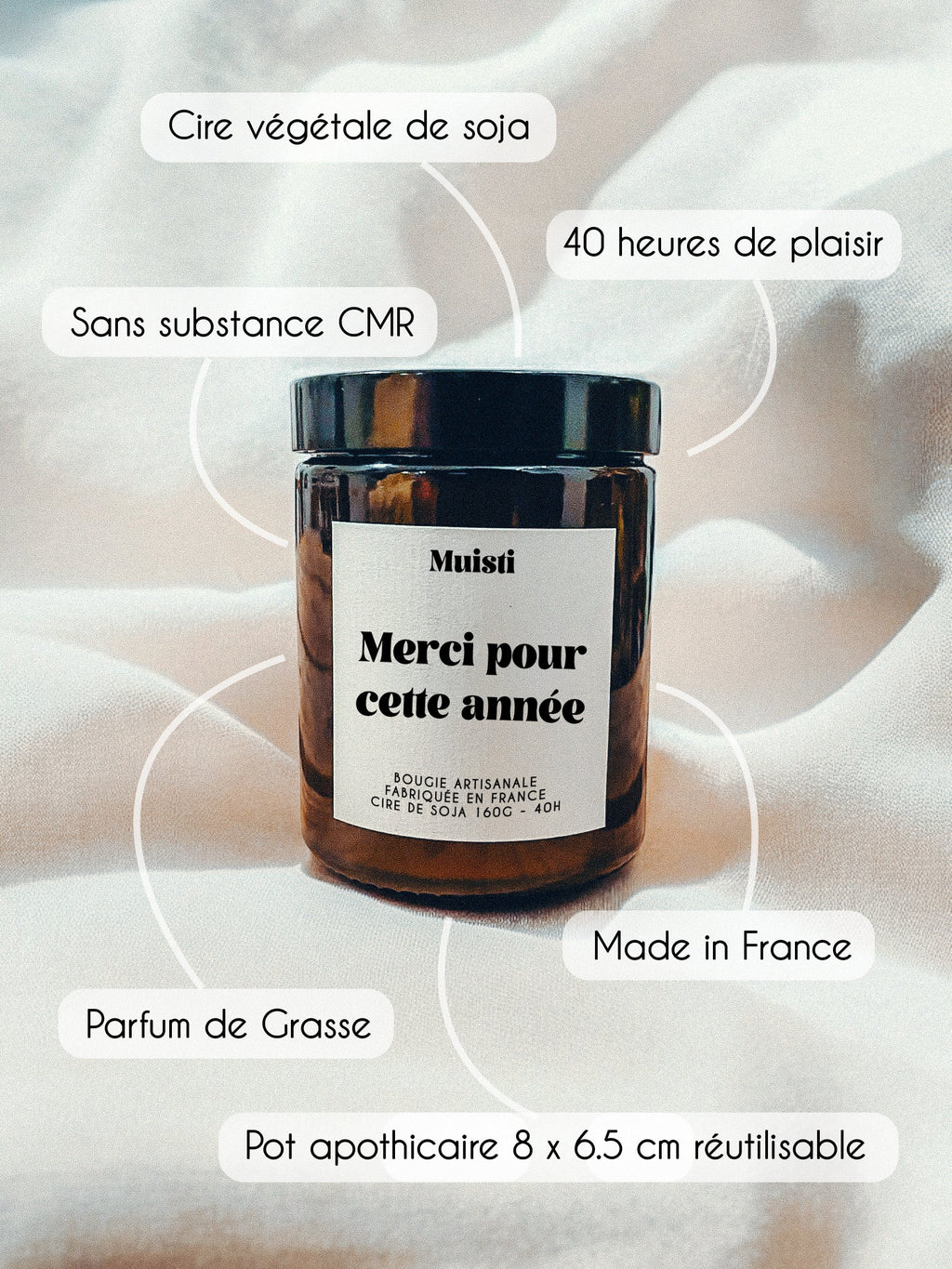 Bougie à message - Merci pour cette année