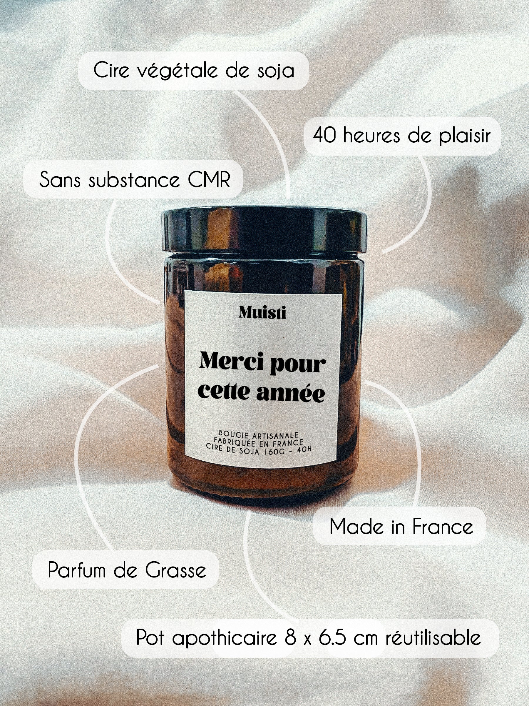 Bougie à message - Merci pour cette année