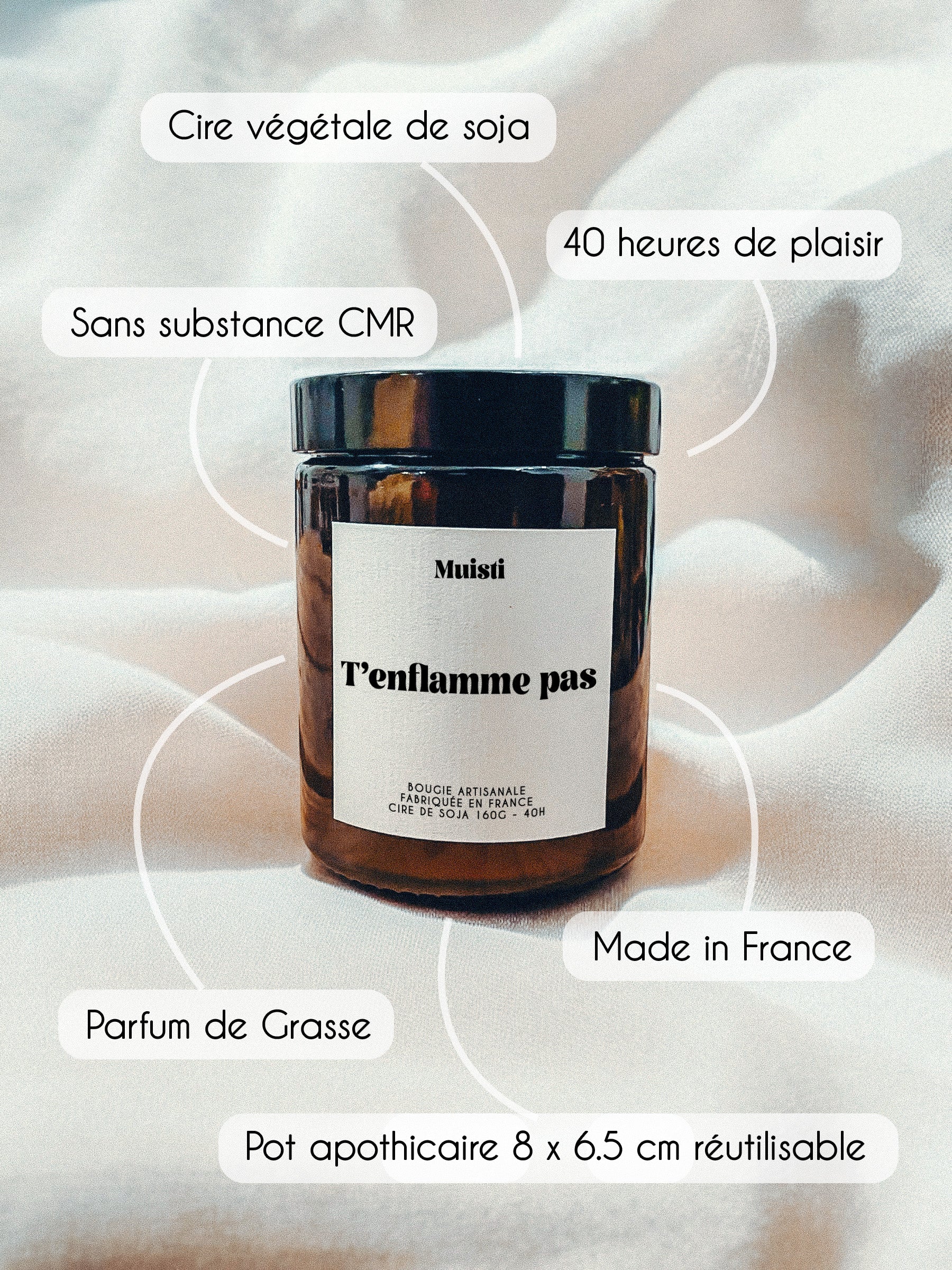 Bougie à message - T'enflamme pas