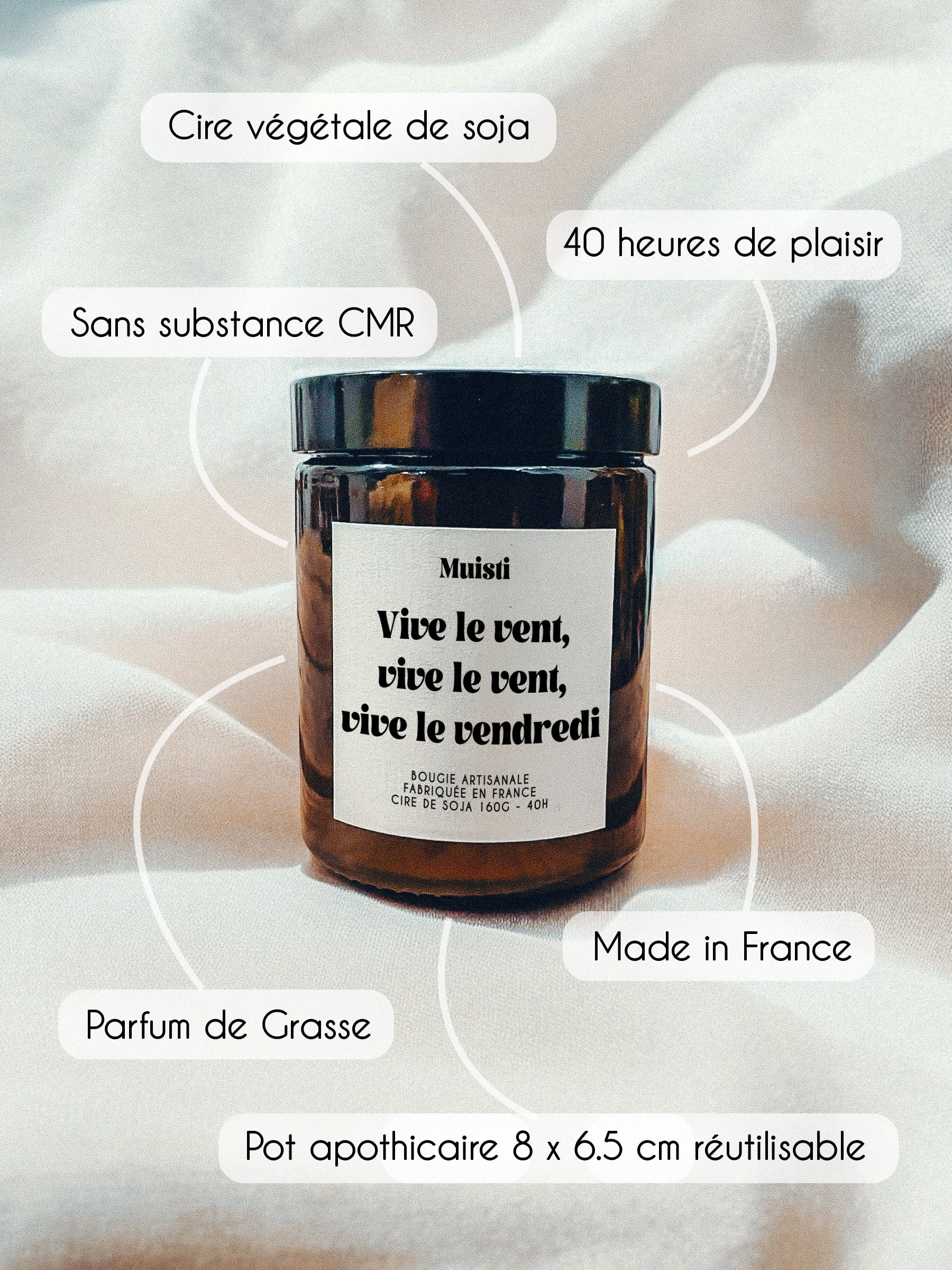 Bougie à message - Vive le vendredi