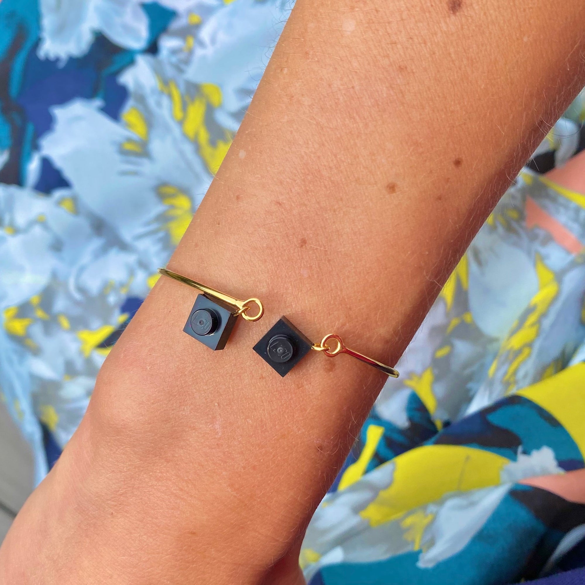 Bracelet jonc ouvert doré - Les Rockeuses