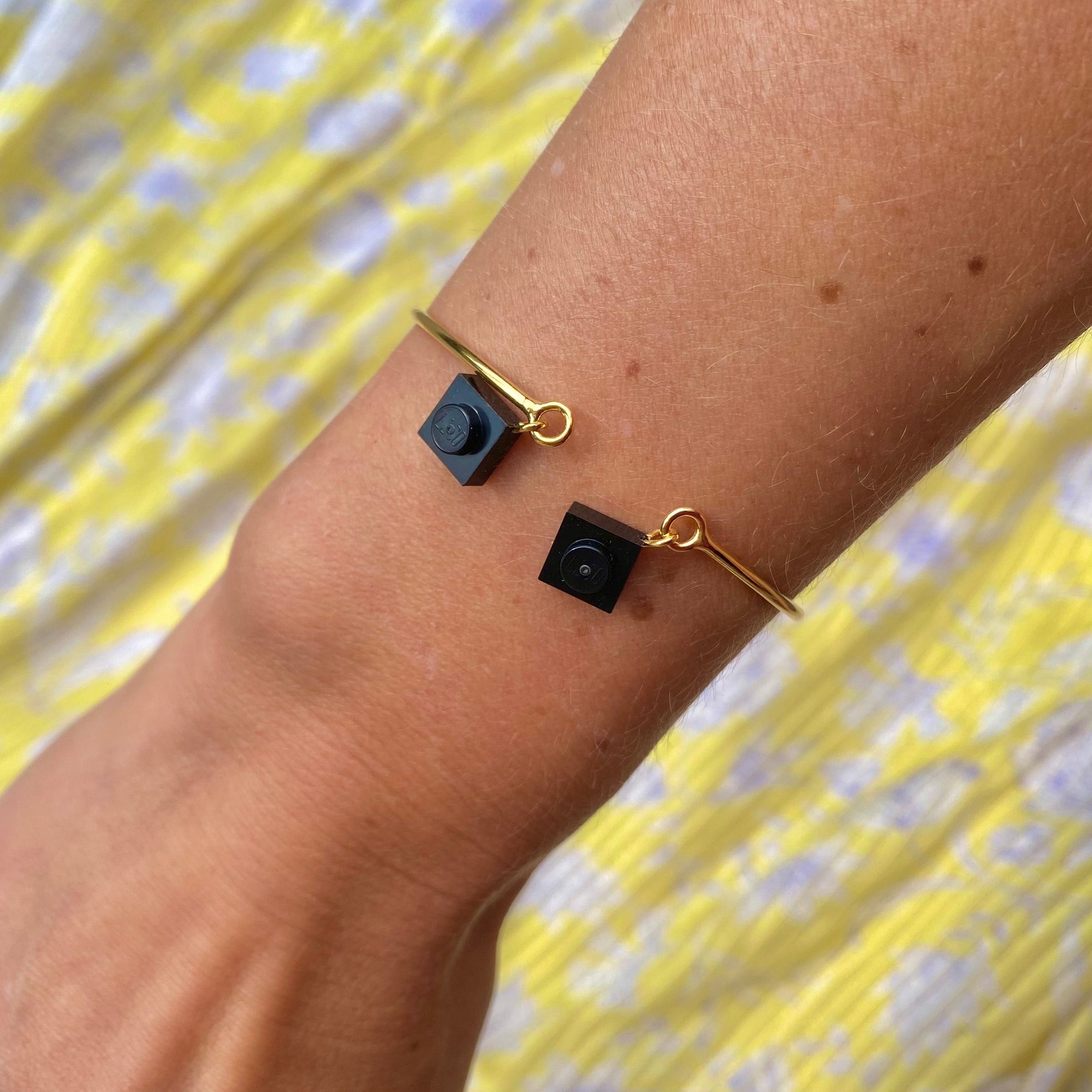 Bracelet jonc ouvert doré - Les Rockeuses