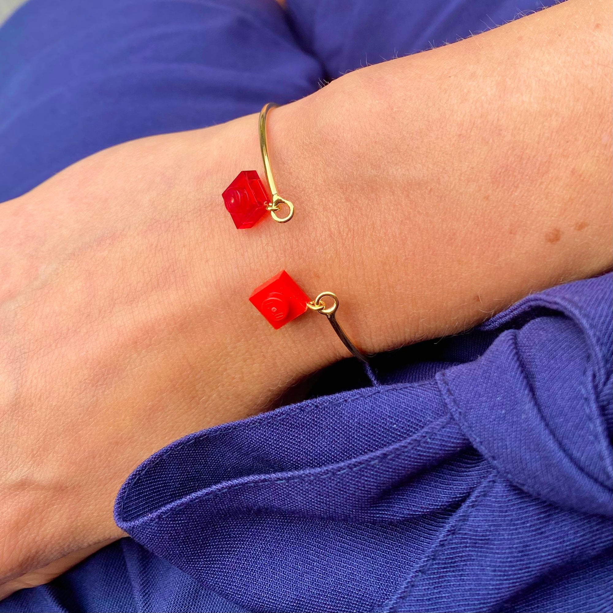 Bracelet jonc ouvert doré - Les Rockeuses